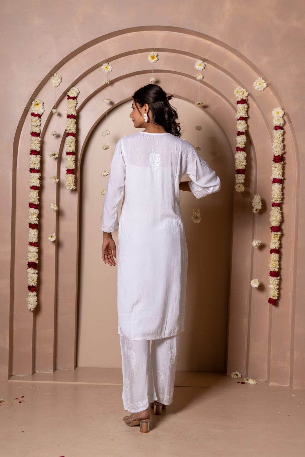 Gulab Mahal Premium Modal Chikankari Kurti & Palazzo Co-ord Set