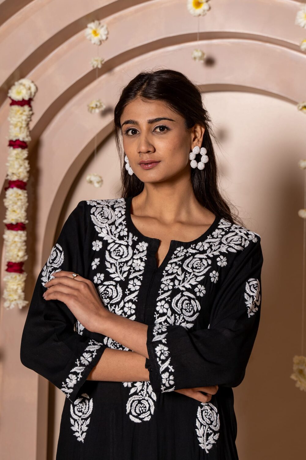 Gulab Mahal Premium Modal Chikankari Kurti & Palazzo Co-ord Set