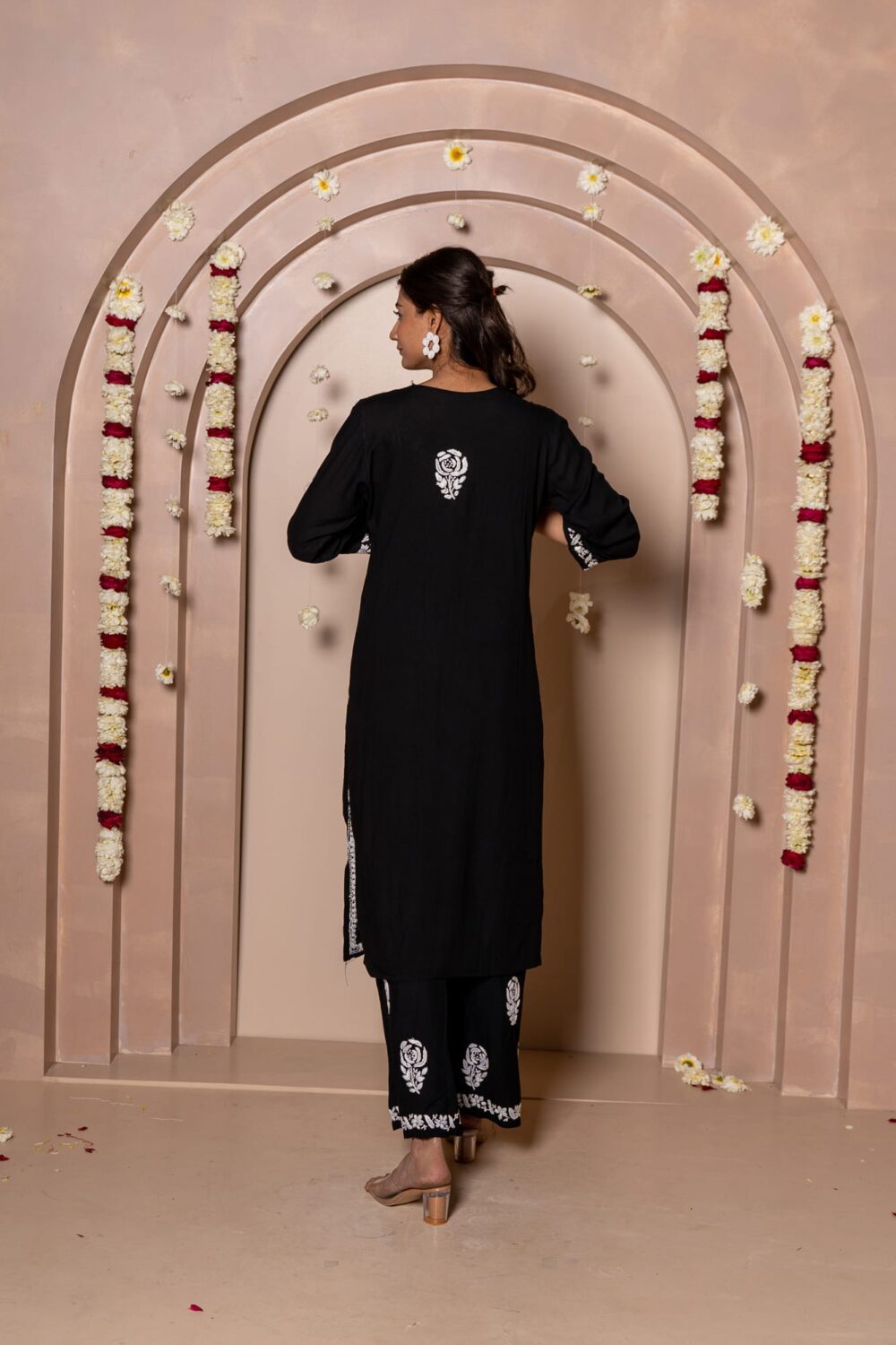 Gulab Mahal Premium Modal Chikankari Kurti & Palazzo Co-ord Set