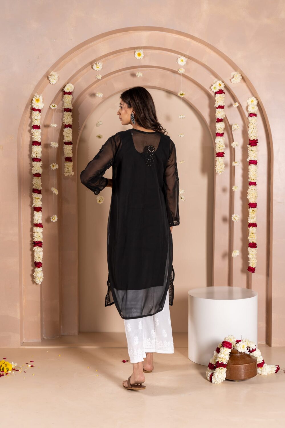 Jhanara Georgette kurti with mukesh work