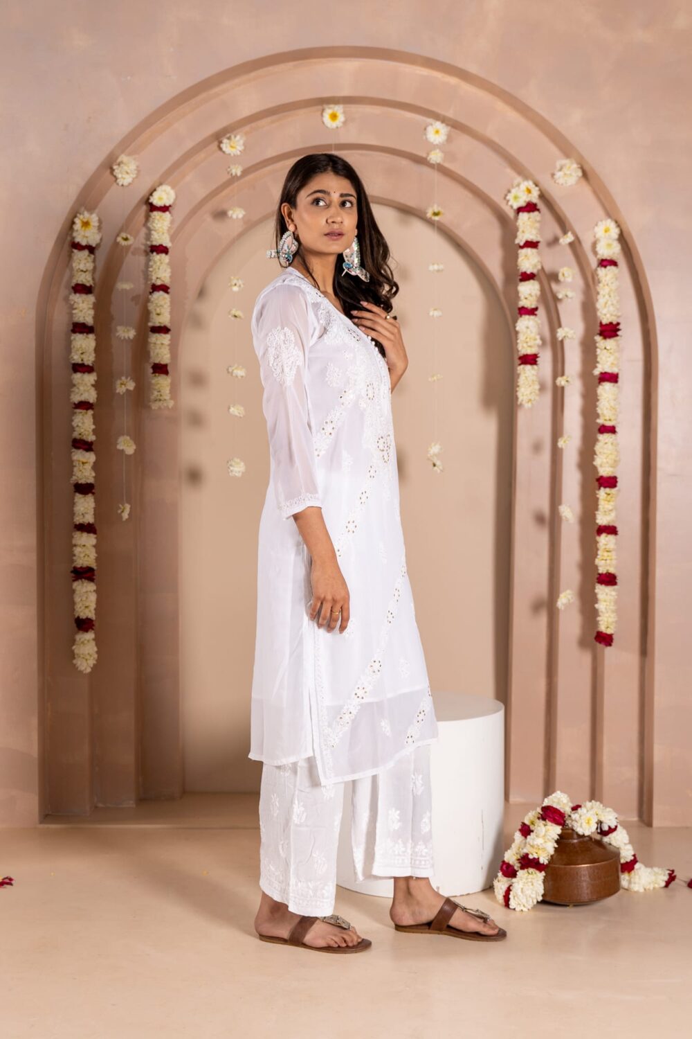 Jhanara Georgette kurti with mukesh work