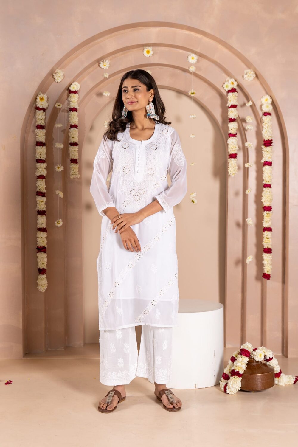 Jhanara Georgette kurti with mukesh work