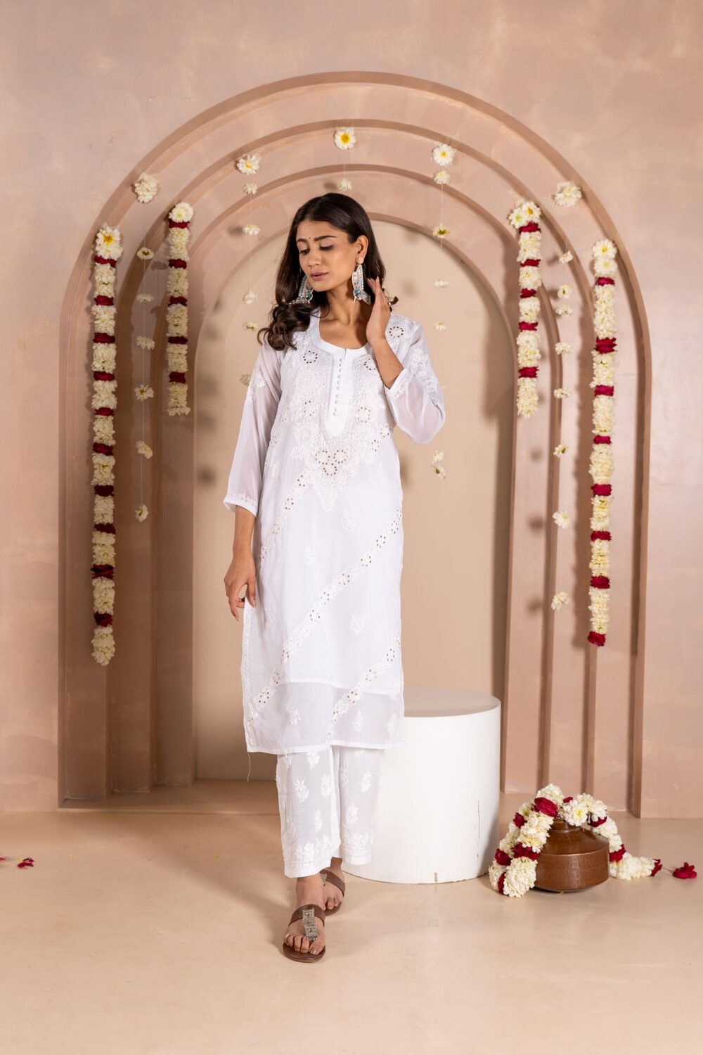 Jhanara Georgette kurti with mukesh work