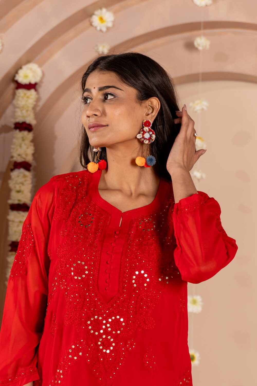 Jhanara Georgette kurti with mukesh work