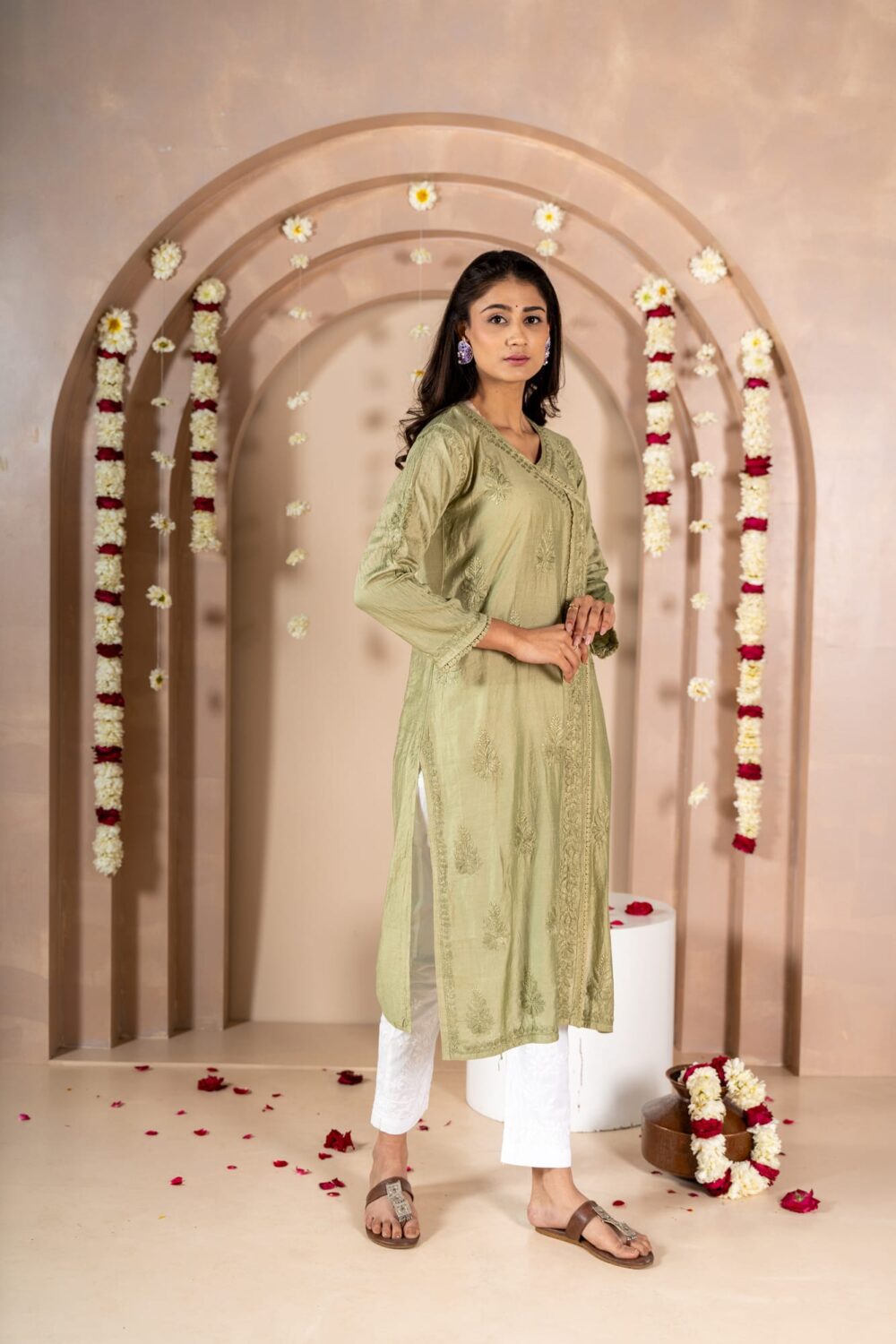 Noor-e-angrakh Chanderi Kurti