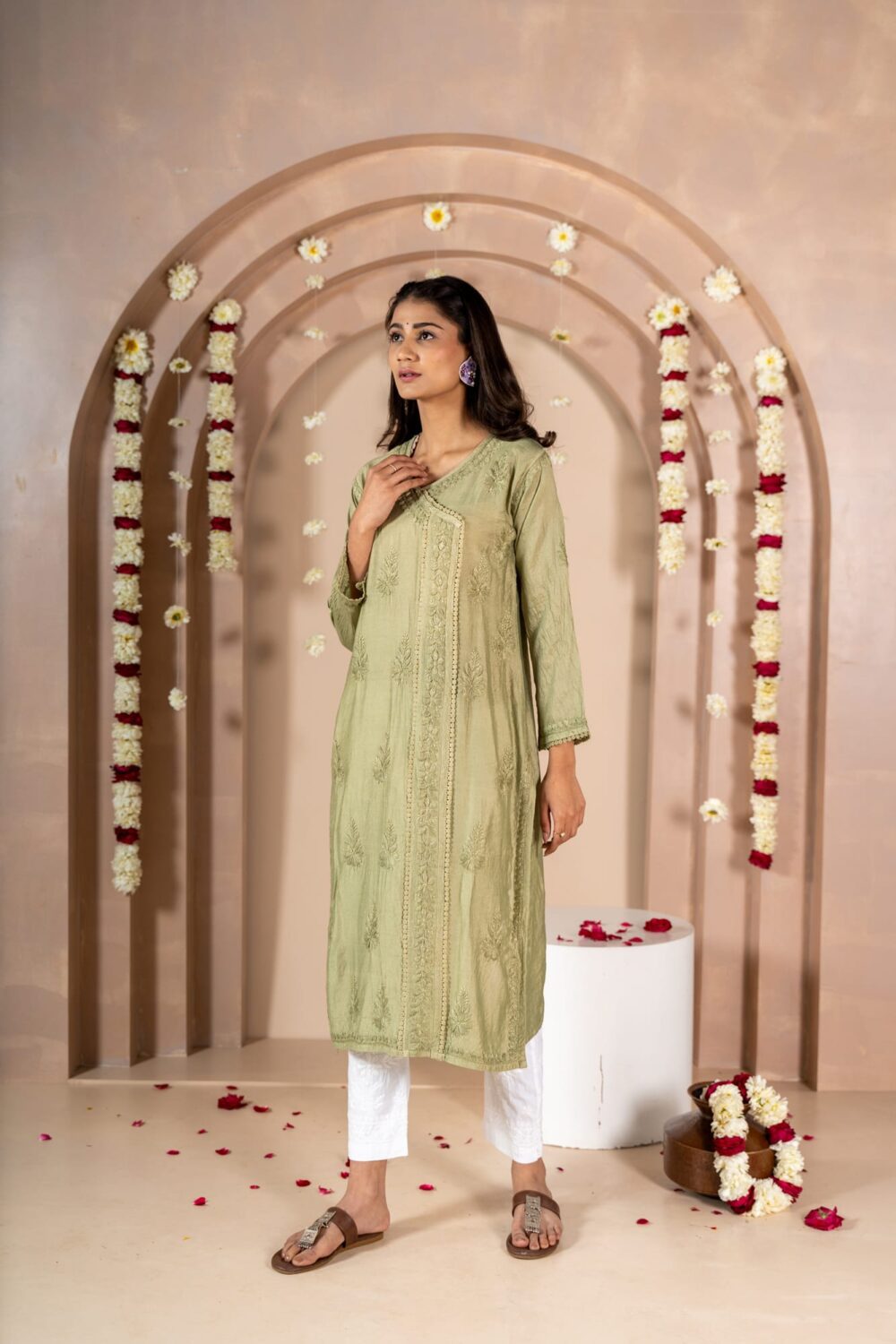 Noor-e-angrakh Chanderi Kurti