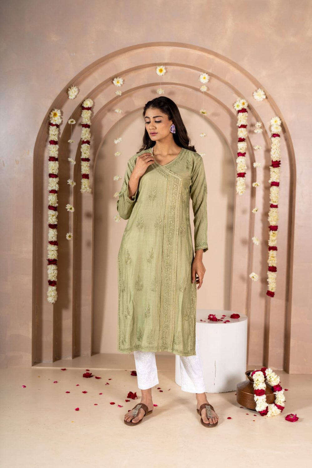 Noor-e-angrakh Chanderi Kurti