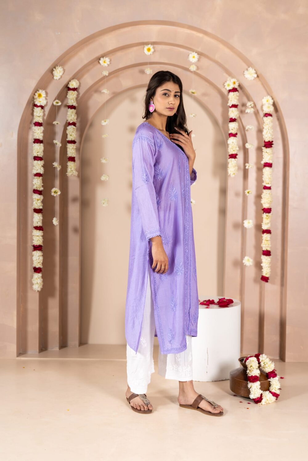 Noor-e-angrakh Chanderi Kurti