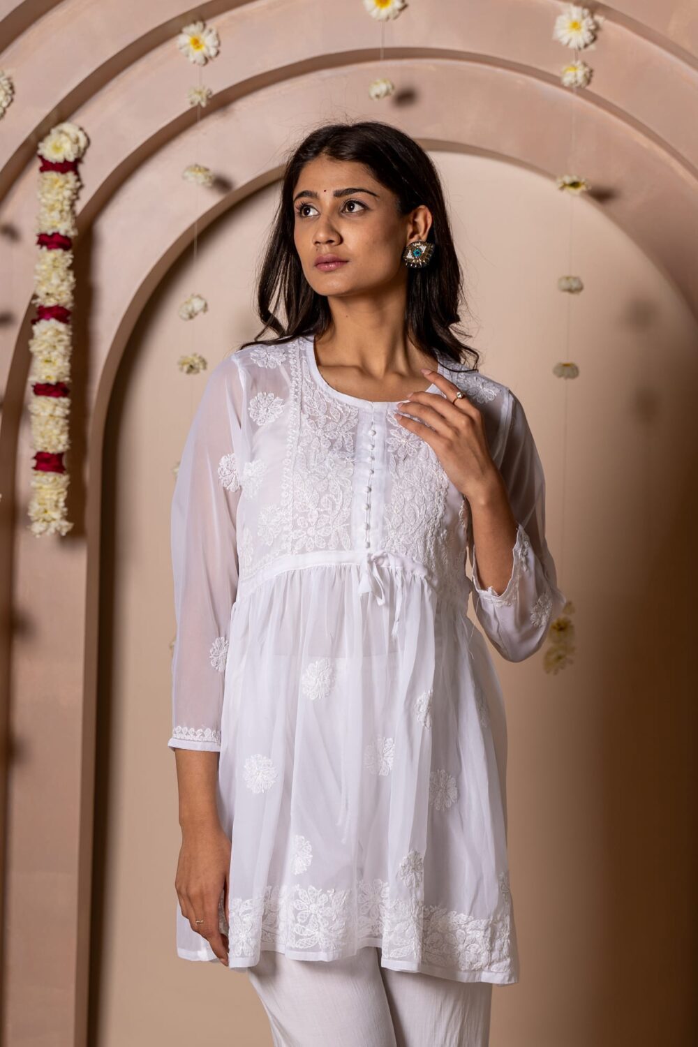 Noor Jahan Georgette Kurti