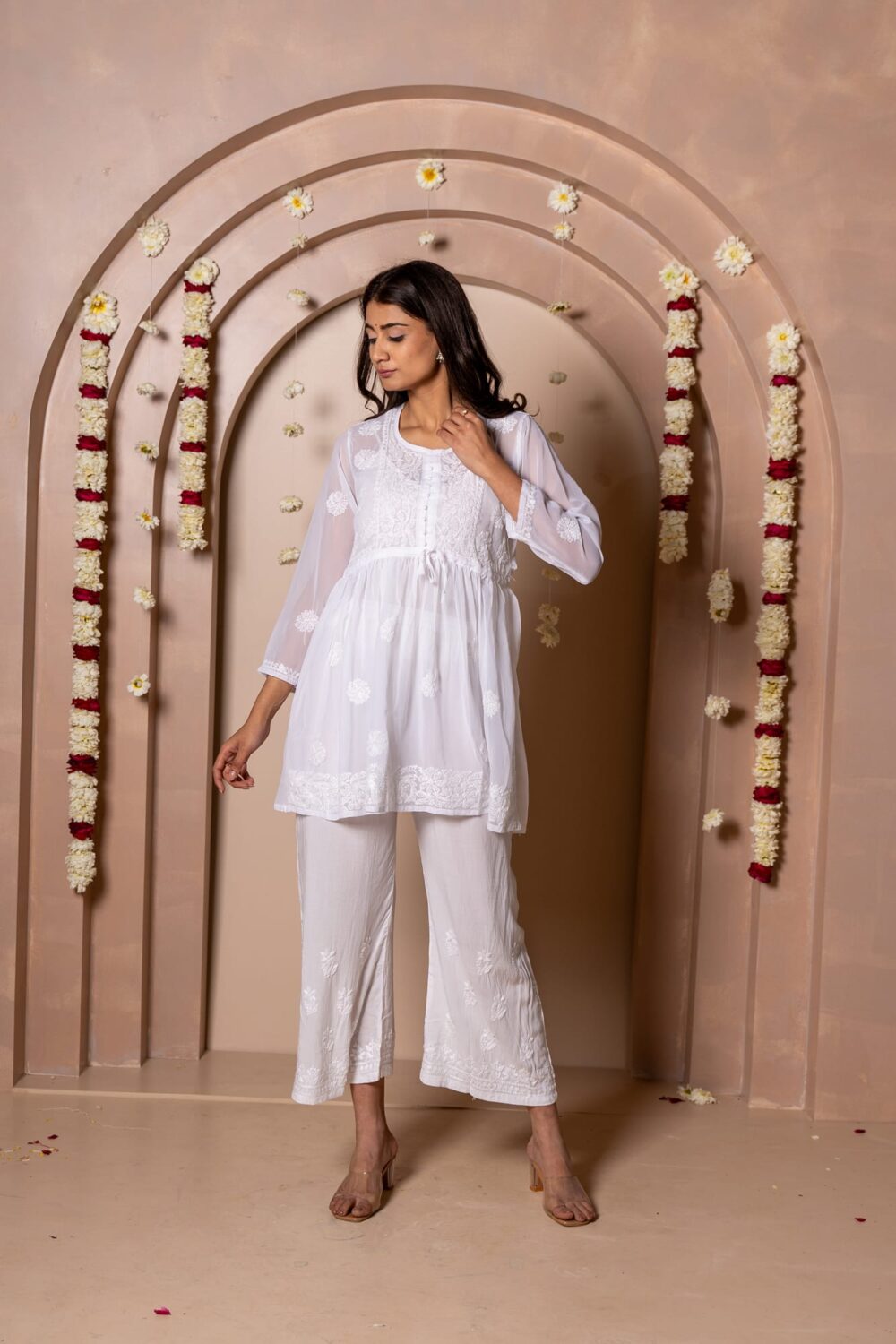 Noor Jahan Georgette Kurti