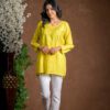 Chanderi Silk Solid Women's Short Kurti