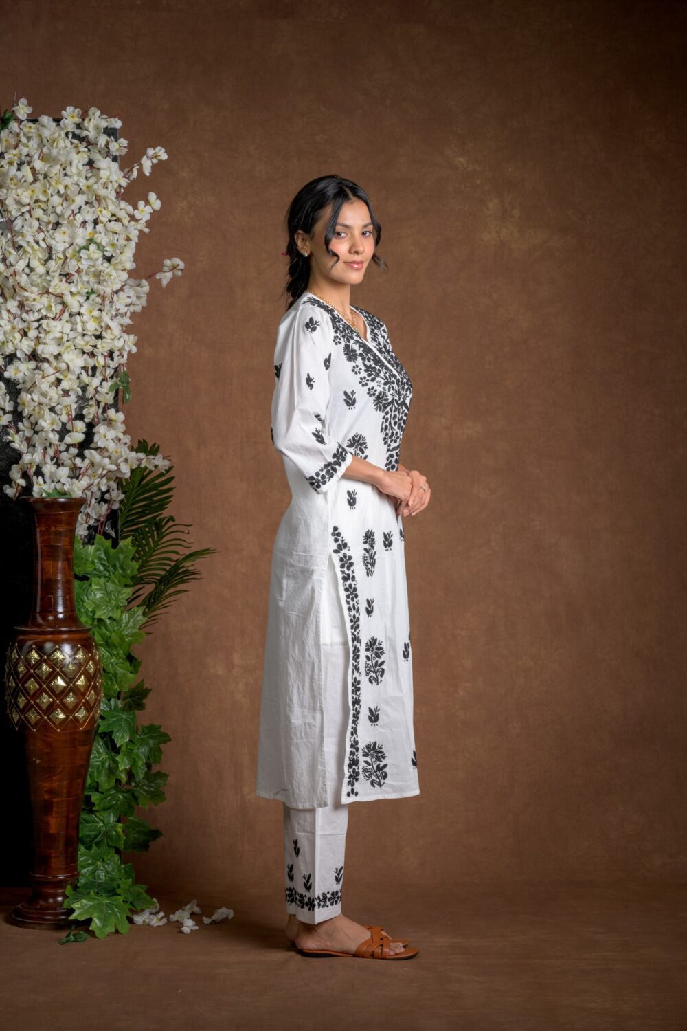 Gurbani Duo - Black and White Co-ord Sets for Solid Women's