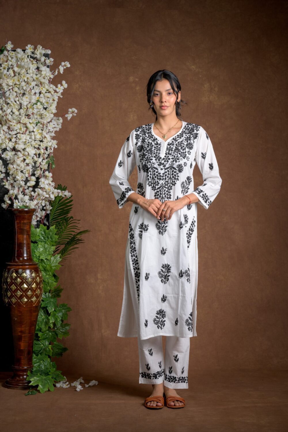 Gurbani Duo - Black and White Co-ord Sets for Solid Women's