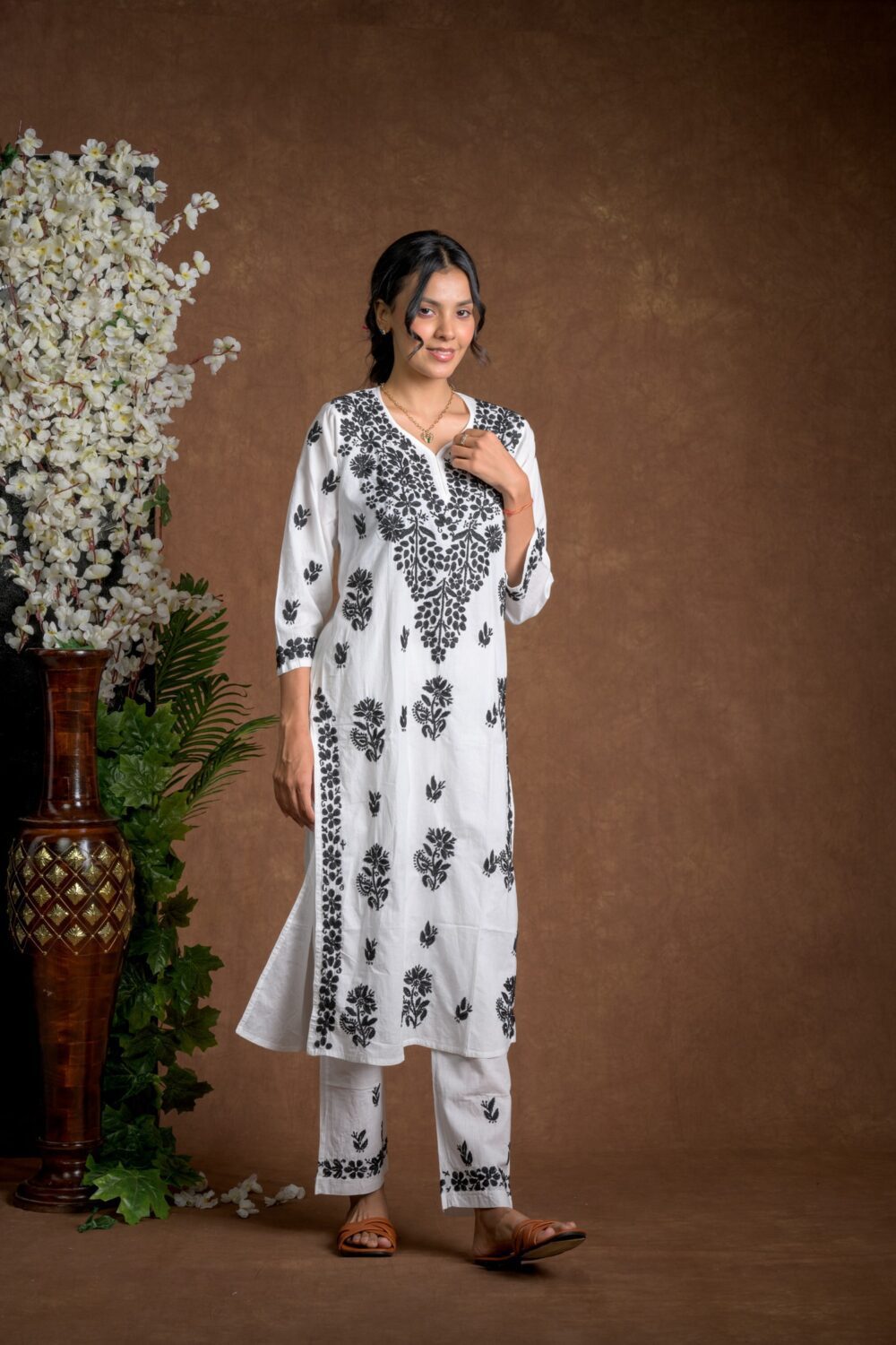 Gurbani Duo - Black and White Co-ord Sets for Solid Women's