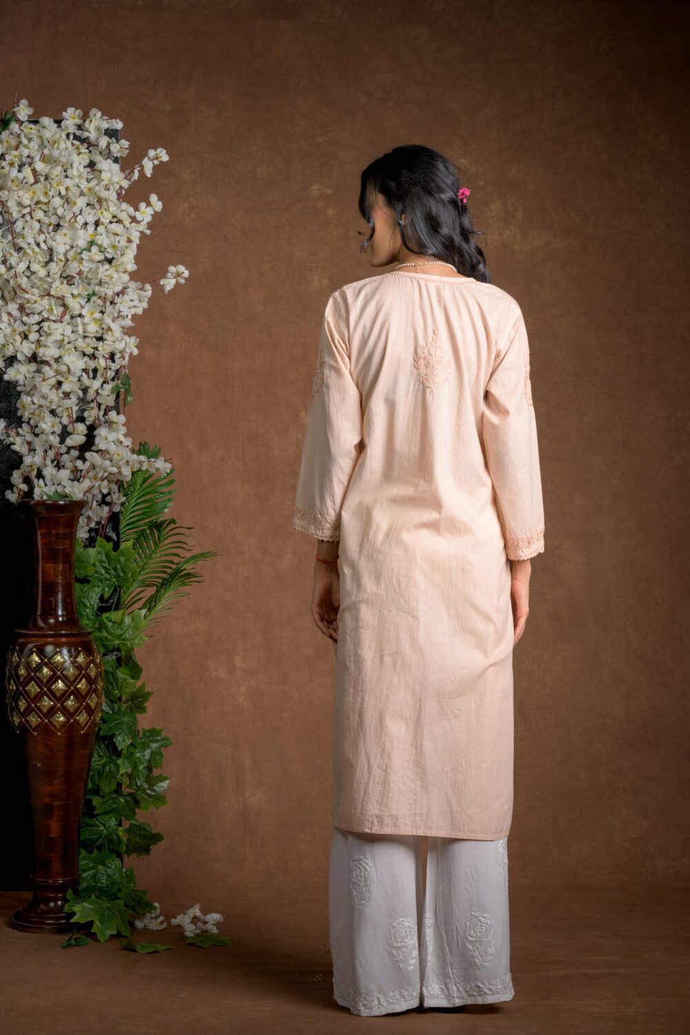 Gurbani Elegance - Mauve Long Cotton Kurti