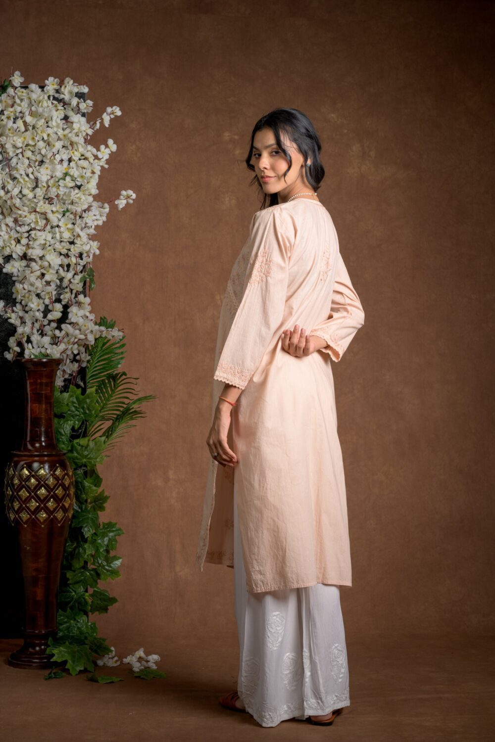 Gurbani Elegance - Mauve Long Cotton Kurti