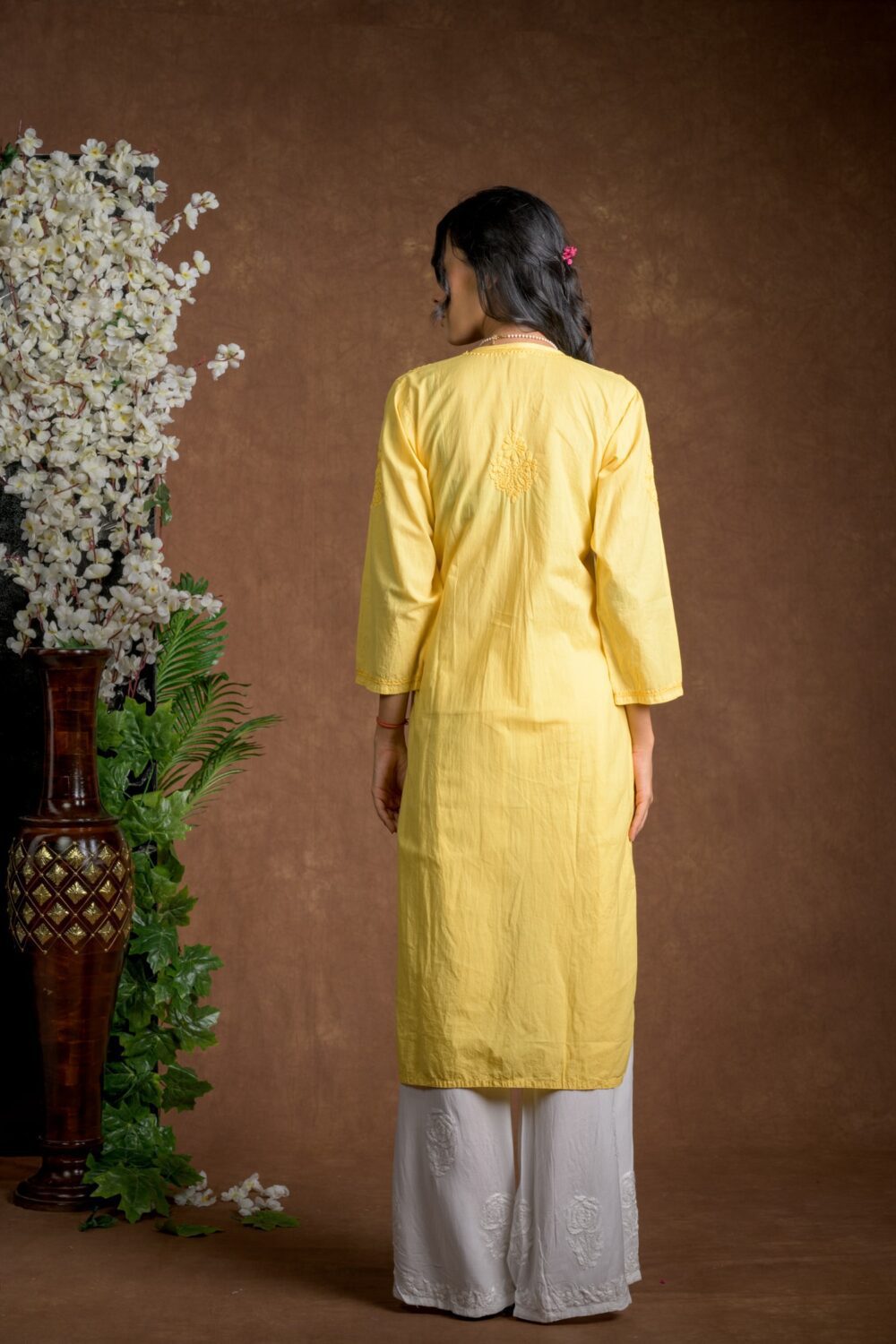 Gurbani Elegance - Yellow Long Cotton Kurti