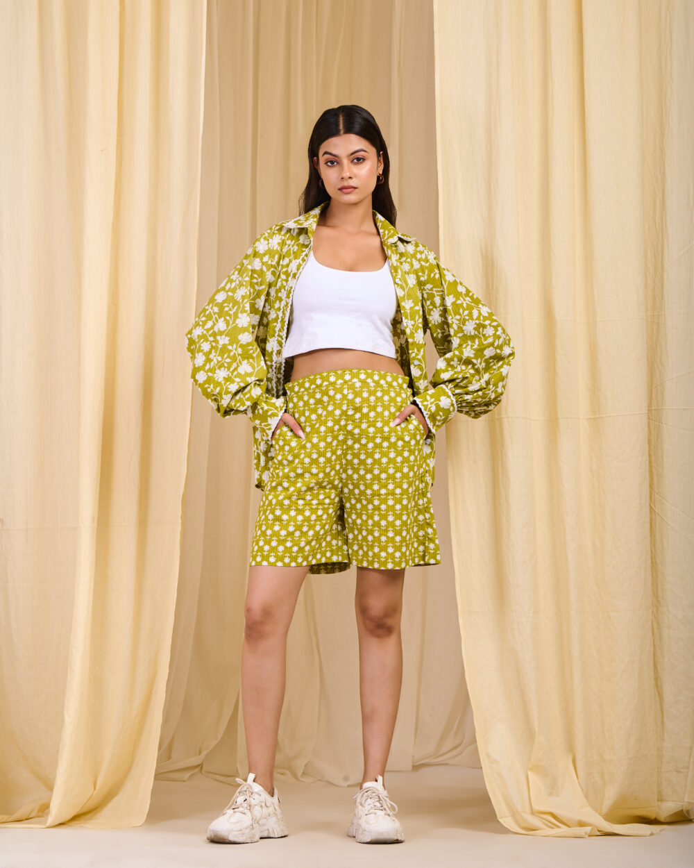 Cotton Whispering Bloom Shorts Set